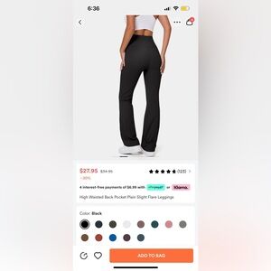 Halara High Waisted Back Pocket Plain Sight Flare Leggings